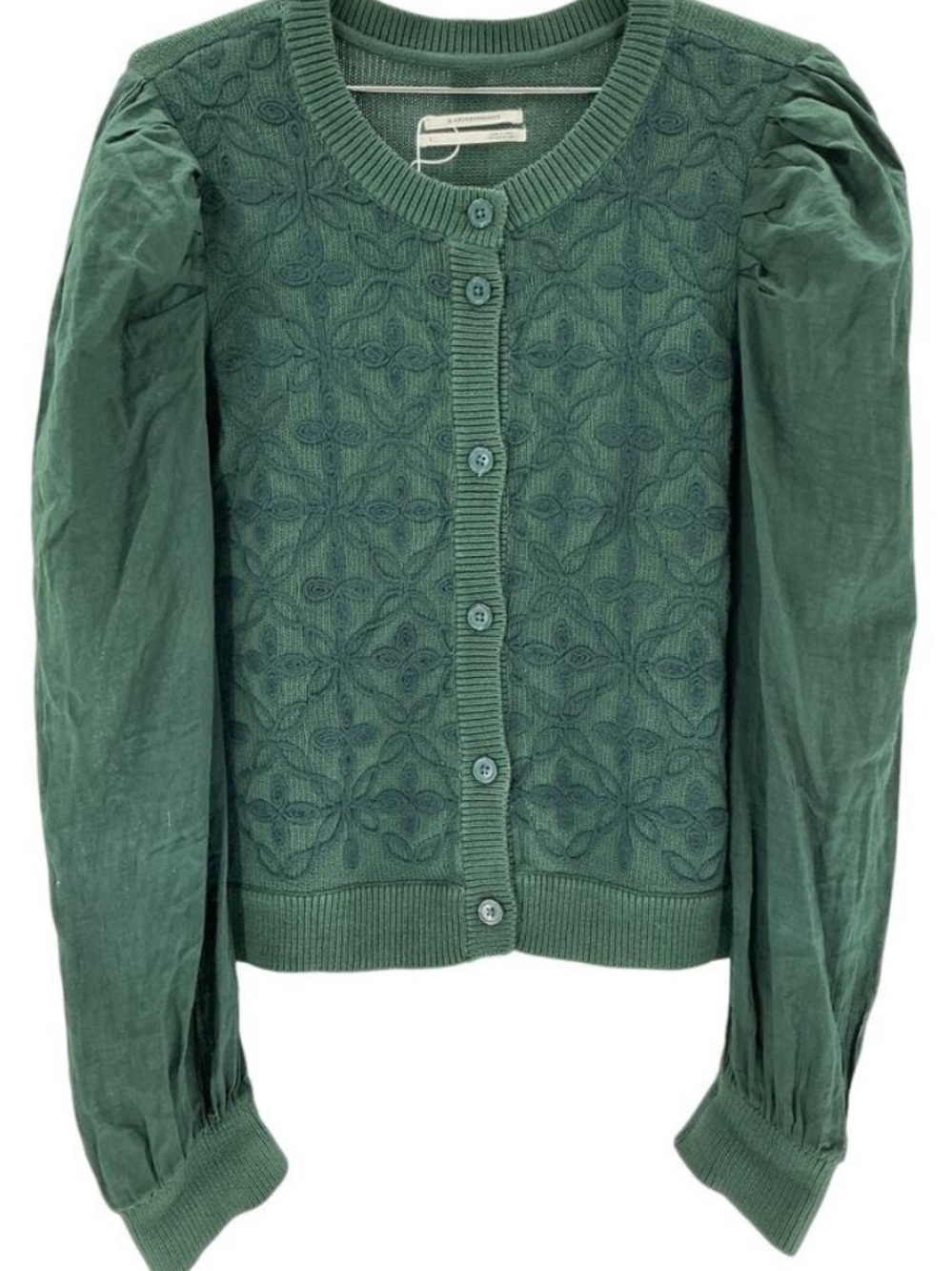Unique green cardigan from Anthropologie - Picture 3 of 7
